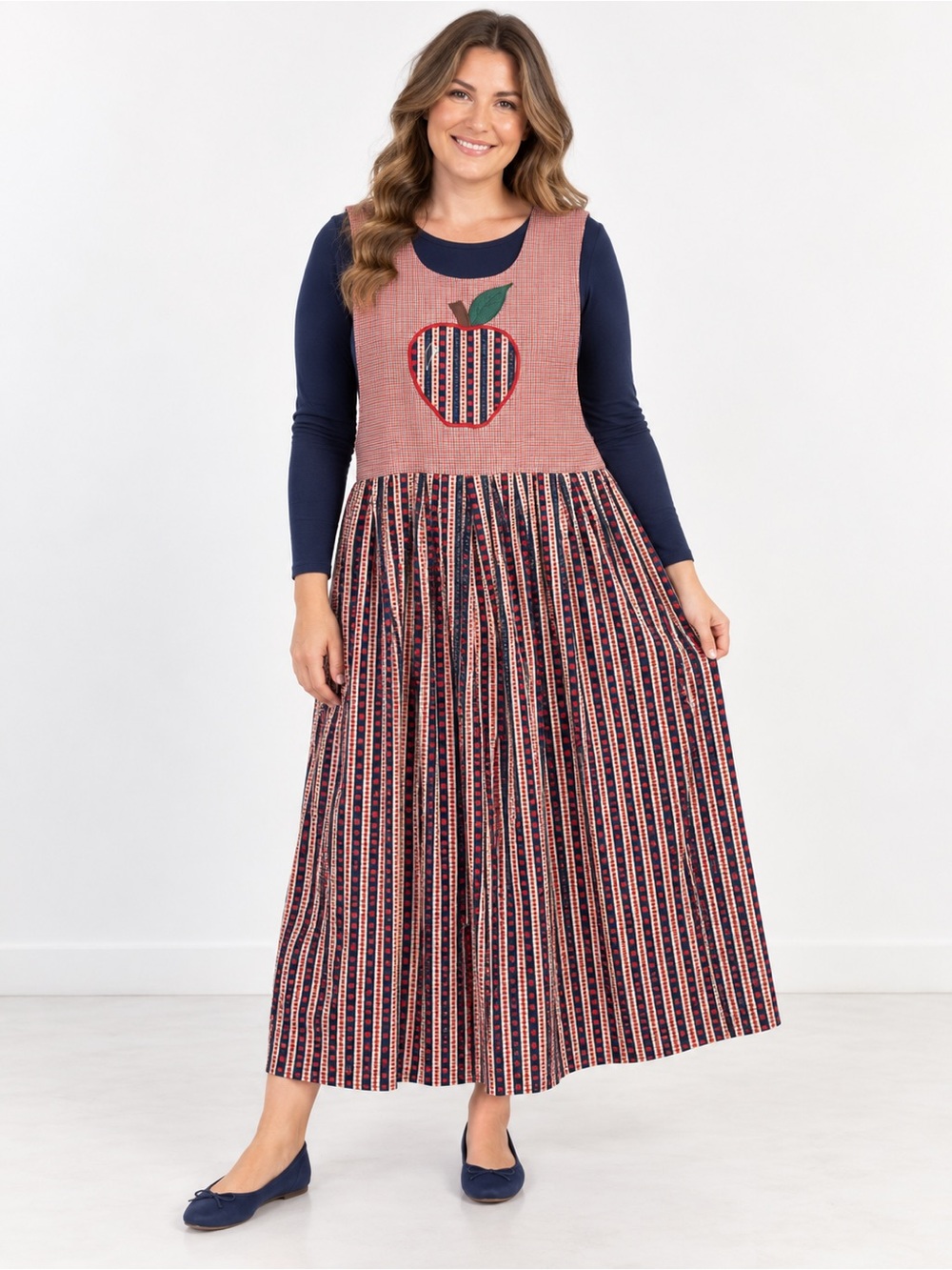 Jenny Sara’s Creations Apple Teacher Jumper Dress Large